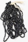 Vintage Antique Czech Glass Seed Beads 20 String Mini Hank Cut Hematite Wb1-68