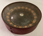 Vintage Red Handheld Mechanical Tin Roulette Wheel Game Toy