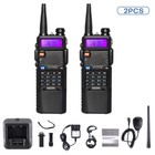 2x Baofeng Uv-5r Dual-band Vhf Uhf Radio Walkie Talkie 3800mah Battery hand Mic