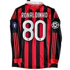 Ac Milan 2009-10 Home Long Sleeve Champions League Jersey Ronaldinho  80