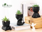 3pcs Artificial Succulent Plants Fake Decor For Bathroom Bedroom Living Room Bla