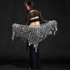 Belly Dance Bling Shine Sequine Hip Scarf Tribal Fringe Tassel Wrap Skirt Belt