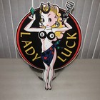 Billiards Eight Ball Sign Hot Rod Drag Racing Man Cave Lady Luck Nice Rare