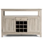 Buffet Server Sideboard Wine Cabinet Console Table Grey Home