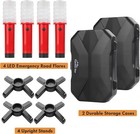 4pcs Led Emergency Road Flares Safety Strobe Warning Lights With Magnetic Base