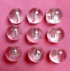Set Of 9 Vintage Glass Buttons Clear Self Shank Bubble Vtg Estate Design Antique