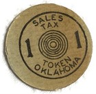 Vintage 1   Oklahoma Old Age Assistance Sales Tax Paper Token-free Shipping 