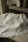 Pure Linen Antique French Sheet Finely Woven Fabric 89x129 Large Cb Monogram
