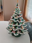 Atlantic Mold Green Ceramic Christmas Tree Flocked Musical Silent Night 22    X 17
