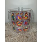 Vintage 90s Clear Ice Bucket Tropical Fish Retro Beach Party With Lid