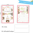 Cute Cat Birthday Party Invitations 30 Pack Watercolor Kitten Cards With Envelop