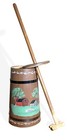 Vintage Handpainted  Unwaxed  Iron Banded  Old-fashioned 36  Wooden Butter Churn