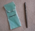 Vintage Tiffany   Co Ballpoint Pen Diamond Pattern With Pouch Box 4 5   L Xlnt