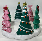 Yankee Candle Festive Christmas Trees Decorative Resin Candle Holder Nib