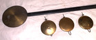 Group Of 4  Antique  Brass  Clock  Pendulums  1 Attached To Wooden Rod