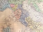 Original Antique Map 1845 Italy Ansart Genuine Old Engraved Hand Coloured Map