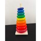 Vintage Fisher-price Rock-a-stack 740 Ny Black Label 9 Ring Stacking Toy 60s 70s