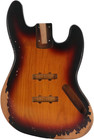 Sunburst Finish Alder Wood Jazz Bass Body In Relic Finish