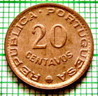 Guinea Bissau Portuguese Overseas Province 1973 20 Centavos Bronze Unc