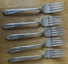 Oneida Community Forks Grosvenor No Monogram Silverplate Salad Silver Lot Of 5