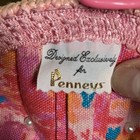 Vintage 1960-70s Penneys Pink Round Groovy Woven Wicker Sewing Embroidery Basket