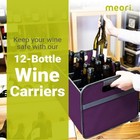 Meori Foldable 12 Bottle Wine Carrier Midnight Magenta Glassware Liquor Storage
