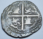 1593-1595 Philip Ii Bolivia 1 Reales 1500 s Spanish Silver Cob Rl Assayer Coin