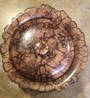 Chrysanthemum Wood Bowl W lid 1950-60s Hand Turned   Live Edge hand Made  Exotic