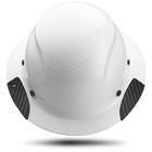 Lift Safety Fiber Resin Dax Carbon Full Brim Hard Hat  White Gloss