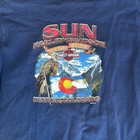 Sun Harley Davidson Denver Colorado Size Large Navy Blue Long Sleeve Eagle