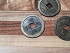3 Ancient Chinese Metal Bronze Coin Charm Token Medal China Vtg Square Hole