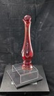  Ruby Red Bud Vase Glass Bottle Topaze Cologne 3 Fl Oz   8    Tall