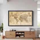 Vintage World Map Old Map Store 1898 Atlas Mercator Sepia Print Unframed