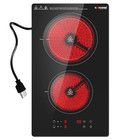 Built-in Electric Ceramic Cooktop Glass Stove 12 In With 2 Burner 110v Black