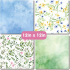 Floral Bloom 12x12 Double Sided Scrapbook Cardstock Paper Pad - 36 Sheets 180gsm