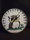 Vintage Jumbo Dial Owl Thermometer Made In Usa Ohio Therm Co  Mcm Usa As Is Read