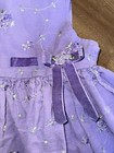 Vintage Girls Dress Size 2t Lilac With Floral Embroidery