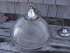 Holophane Glass 15  Large  Industrial Ceilng Fixture Vintage Pendant Light 2avai