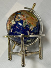 Blue Lapis Tripod Gold Leg 6 mini Table Top Gemstone Globe  Rotates