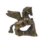 Solid Brass Winged Pegasus Horse Figurine 2 5    X 3  Mini Decor Vtg Made Taiwan
