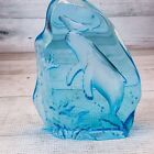 Wyland Blue Art Glass Humpback Whale   Calf 6 X 5  Wave Figurine Reef Life Dakin