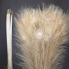 50 Pcs Bleached Peacock Tails Feathers 35-40   crafts halloween costume bridal 