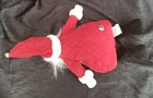 Woof   Poof 14  Plush Santa Red And Black Jingle Bell Hat Very Nice