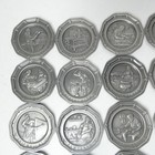 The Colonial Craftsman Pewter Plate Miniatures Set 25 Vintage Franklin Mint Mini