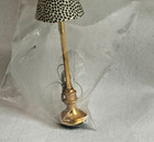 Tec Dollhouse Miniature 2 1 2  Brass Buffet Table Light Electric Print Shade Nos