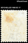 Seychelles 1900 Sc 17 Queen Victoria 75   Yellow   Purple Stamp Mhr F vf