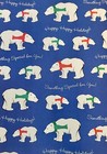Vintage Christmas Wrapping Paper Gift Polar Bear Holidays Happy Blue Special
