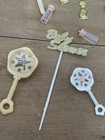 Vtg Baby Shower Craft Party Favors Mini Boy Girl Rattle Bottle Toppers 35pcs