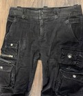 Vintage Polo Ralph Lauren Black Corduroy Paratrooper Cargo Pants 34x32 Y2k Rare 