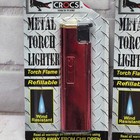 Lot Of 6 Crocs Metal Torch Lighter Refillable Wind Resistant Red Torch Flame